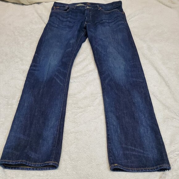 Polo Ralph Lauren Dark Wash Mid Rise Hampton Relaxed Straight Denim Jean 36x32‎ - Picture 1 of 12